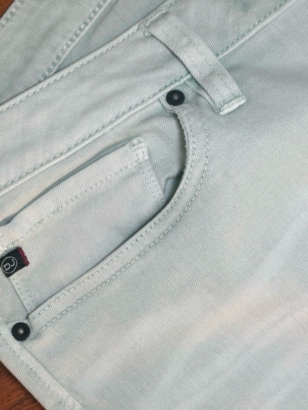 Dear John Womens Mint Green Playback Cuffed Cropped Straight Leg Jeans Size 31 - Picture 8 of 11